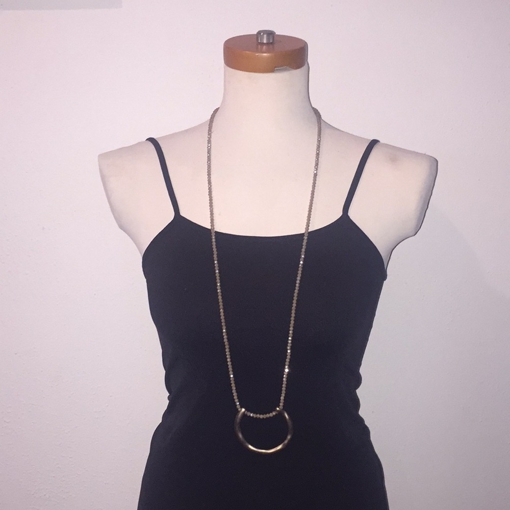 Anthropologie gold beaded bohemian necklace